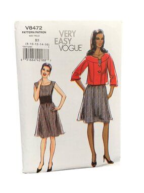 Vogue Easy V8472 Misses Jacket Dress Sewing Pattern Sizes 8-10-12-14-16 Uncut